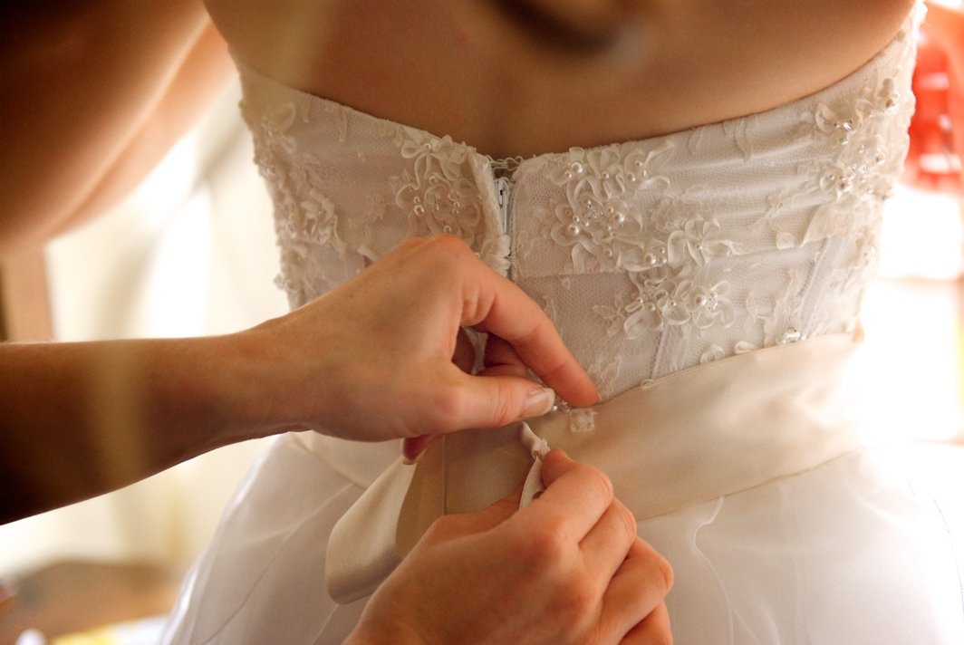dressing the bride